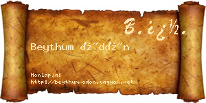 Beythum Ödön névjegykártya